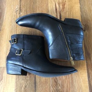 Lucky Brand Caelyn Black Boots Pointed Toe+ Buckle